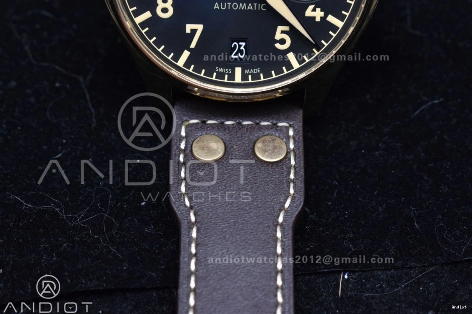 Black Brown A52000 Dial Pilot Edition on IW501005 Leather Big ZF 1:1 Best Bronze Strap Real 0206